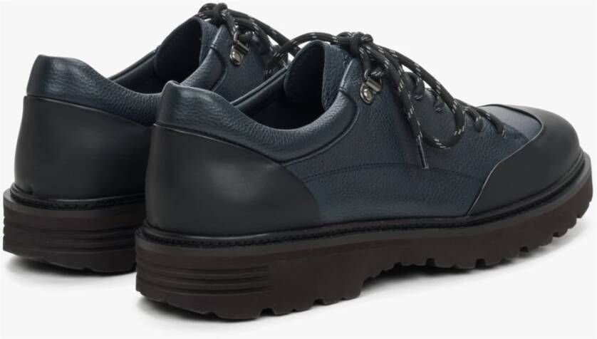 Estro Heren Donkerblauwe Leren Brogues met een Flexibele Zool Er00114399 Multicolor Heren