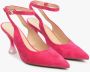 Estro Roze Velours Slingback Pumps met Trechterhak Er00113218 Pink Dames - Thumbnail 2