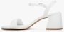 Estro Dames Blokhak Witte Sandalen gemaakt van Echt Leer Er00112424 White Dames - Thumbnail 3