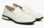Estro Dames Off-White Leren Loafers met een Lage Hak White Dames - Thumbnail 3