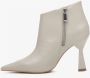 Estro Dames Lichtgrijze Leren Enkellaarzen met Trechterhak Er00113737 Gray Dames - Thumbnail 4