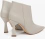 Estro Dames Lichtgrijze Leren Enkellaarzen met Trechterhak Er00113737 Gray Dames - Thumbnail 5