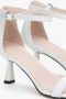 Estro Witte leren sandalen met stevige trechterhak - Thumbnail 2