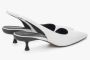 Estro Witte leren slingback pumps met lage hak - Thumbnail 2