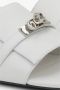 Estro Witte Slide Sandalen met Zilveren Versiering - Thumbnail 2