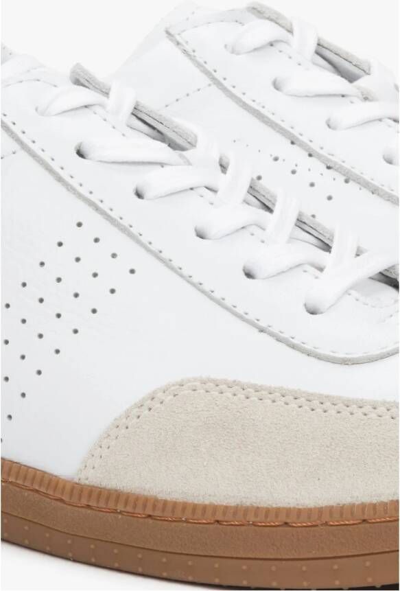 Estro Witte sneakers voor heren gemaakt van echt leer en velours
