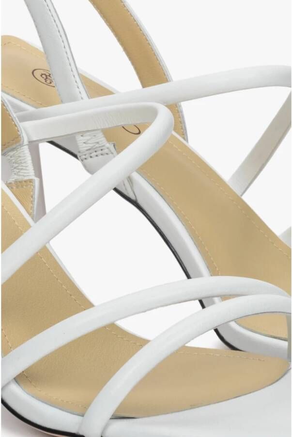 Estro Witte Strappy Sandalen met Blokhak voor Dames