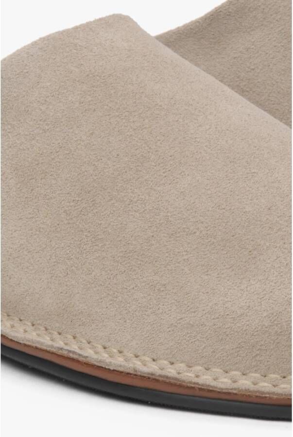 Estro Zacht Licht Beige Velours Muiltjes