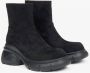 Estro Zwarte Chelsea-laarzen voor dames gemaakt van echt velours op een platform Black Dames - Thumbnail 2