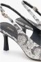 Estro Zwarte en grijze leren slingback pumps met dierenprint voor vrouwen - Thumbnail 2