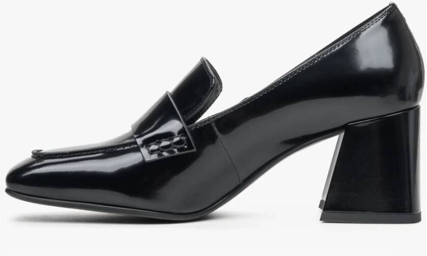 Estro Dames Zwarte Lakleren Blokhak Pumps Er00113582 Black Dames