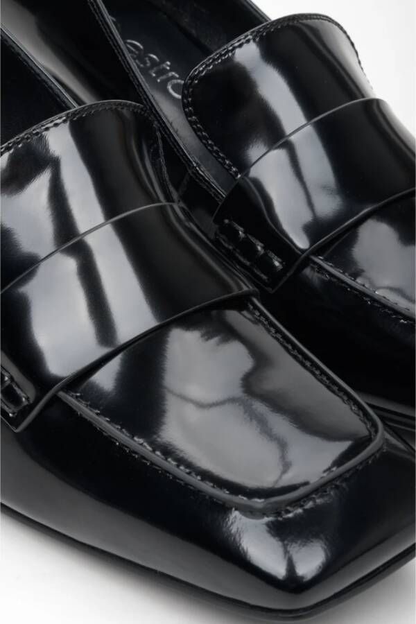 Estro Dames Zwarte Lakleren Blokhak Pumps Er00113582 Black Dames