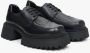 Estro Zwarte leren brogues met dikke zool Black Dames - Thumbnail 3