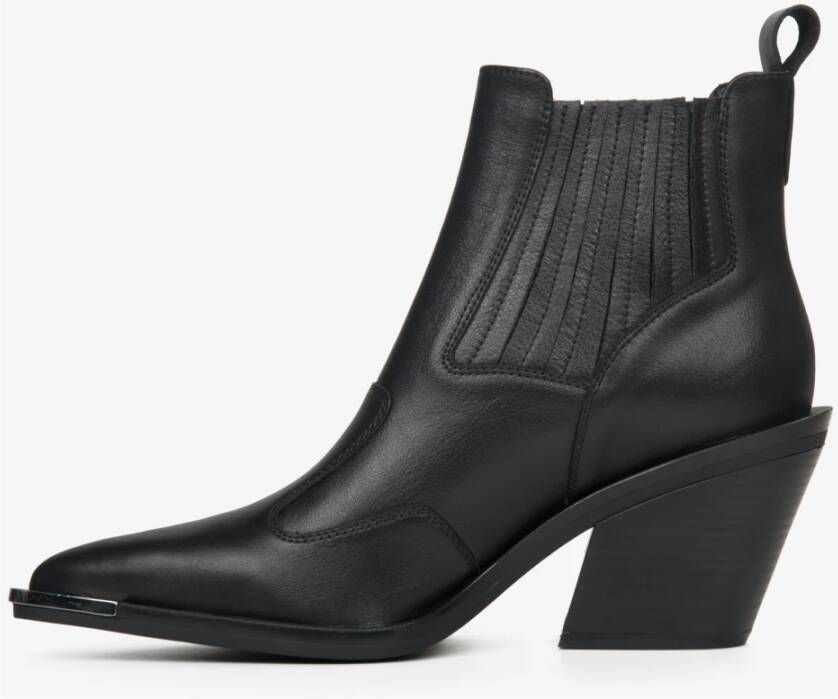 Estro Zwarte Dames Cowboy Laarzen gemaakt van Italiaans Echt Leer Er00114522 Black Dames