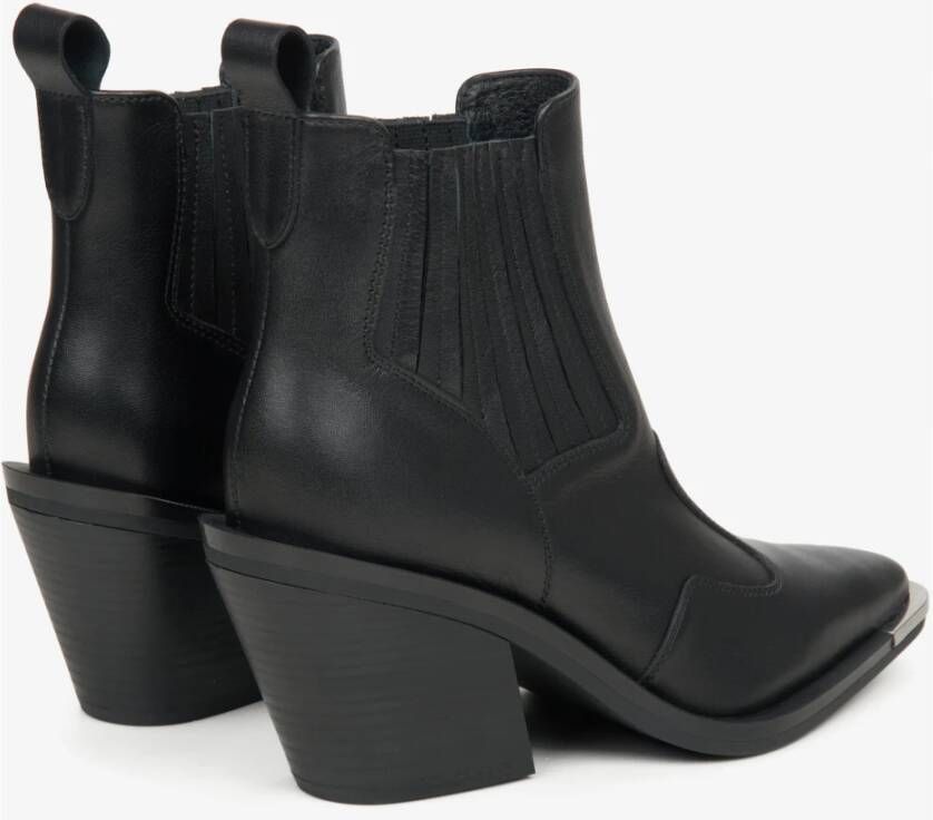 Estro Zwarte Dames Cowboy Laarzen gemaakt van Italiaans Echt Leer Er00114522 Black Dames