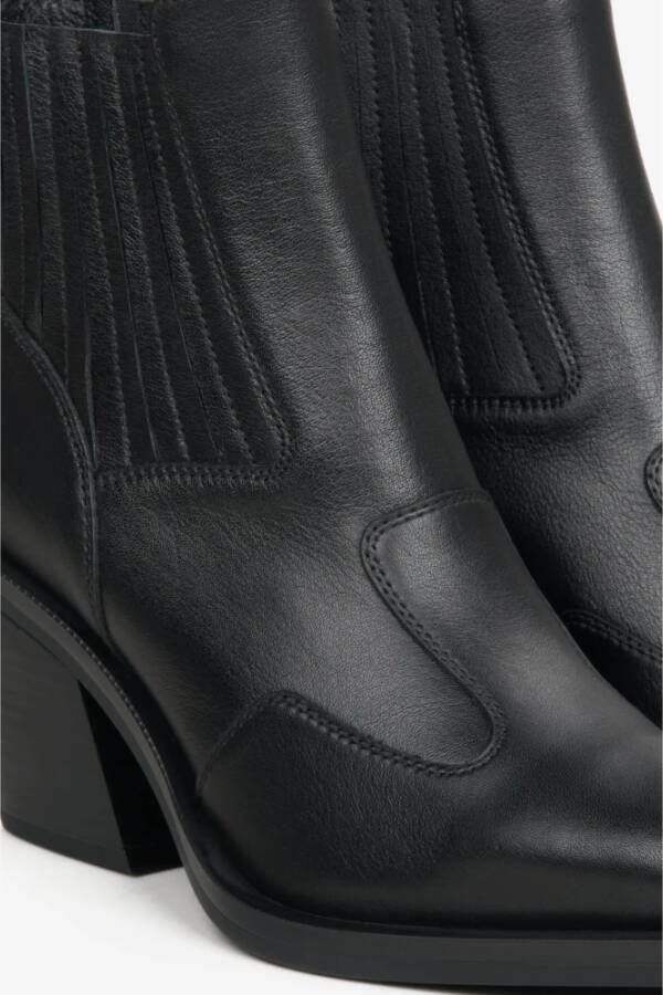 Estro Zwarte Dames Cowboy Laarzen gemaakt van Italiaans Echt Leer Er00114522 Black Dames