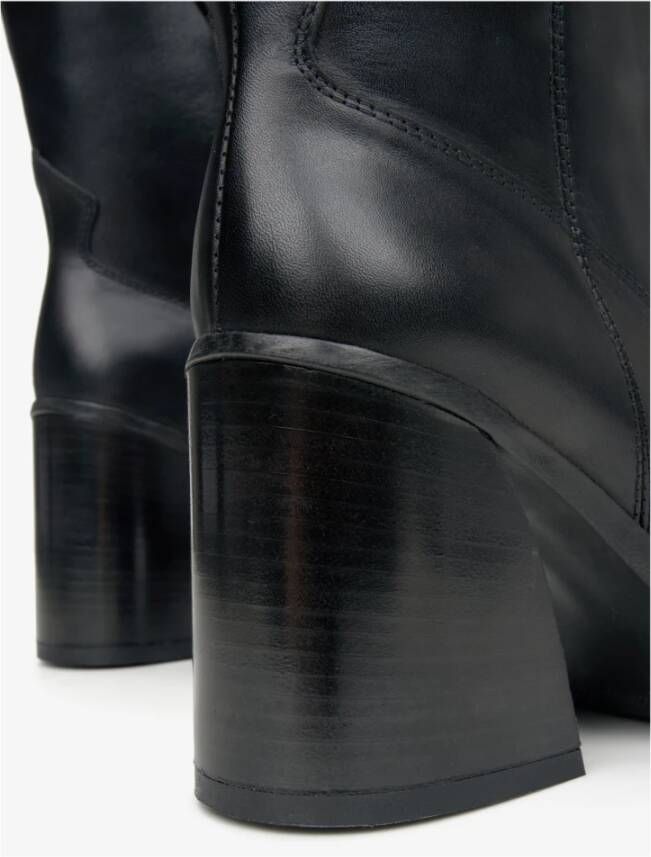 Estro Dames Lage Zwarte Cowboy Laarzen Gemaakt van Echt Leer Er00114354 Black Dames