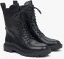 Estro Zwarte leren enkellaarsjes voor dames met decoratieve vetersluiting Black Dames - Thumbnail 2