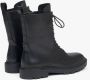 Estro Zwarte leren enkellaarsjes voor dames met decoratieve vetersluiting Black Dames - Thumbnail 5