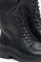 Estro Zwarte leren enkellaarsjes voor dames met decoratieve vetersluiting Black Dames - Thumbnail 7