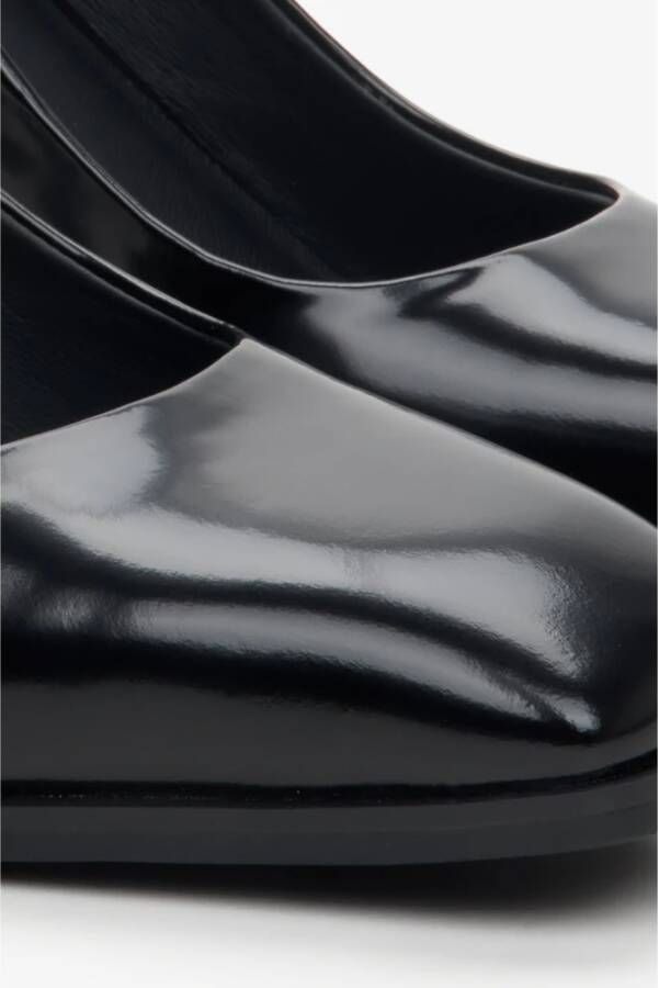Estro Dames Zwarte Leren Hakken Er00114176 Black Dames