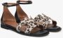 Estro Dames Zwarte Leren Sandalen met Luipaardprint Multicolor Dames - Thumbnail 3