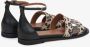 Estro Dames Zwarte Leren Sandalen met Luipaardprint Multicolor Dames - Thumbnail 4