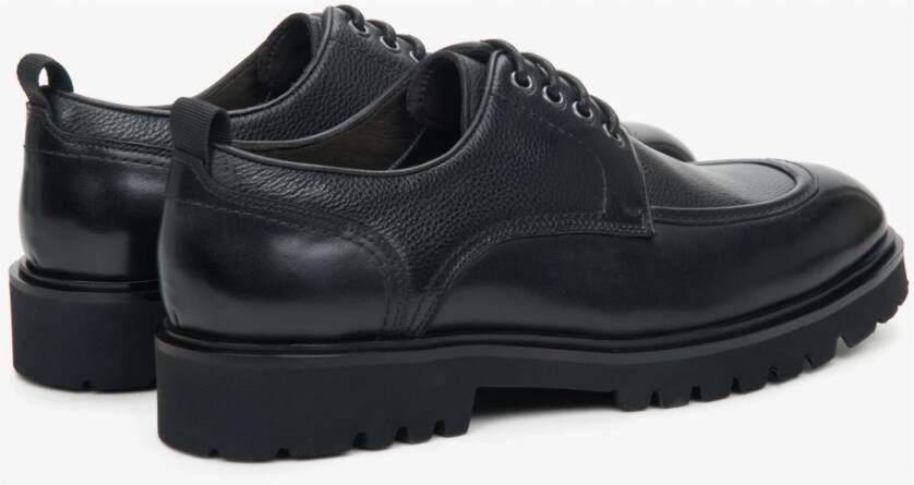 Estro Heren Zwart Leren Veterschoenen Brogues Er00114372 Black Heren