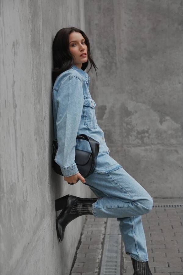 Estro Zwarte Leren Vintage Cowboy Laarzen voor Vrouwen met Zilveren Details Black Dames