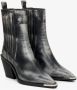 Estro Zwarte Leren Vintage Cowboy Laarzen voor Vrouwen met Zilveren Details Black Dames - Thumbnail 5