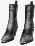 Estro Zwarte Leren Vintage Cowboy Laarzen voor Vrouwen met Zilveren Details Black Dames - Thumbnail 7