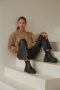 Estro Zwarte Natuurlijk Leren Dames Enkellaarzen Er00111793 Black Dames - Thumbnail 4