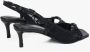 Estro Zwarte slingback sandalen met hak en decoratieve kant voor vrouwen - Thumbnail 2