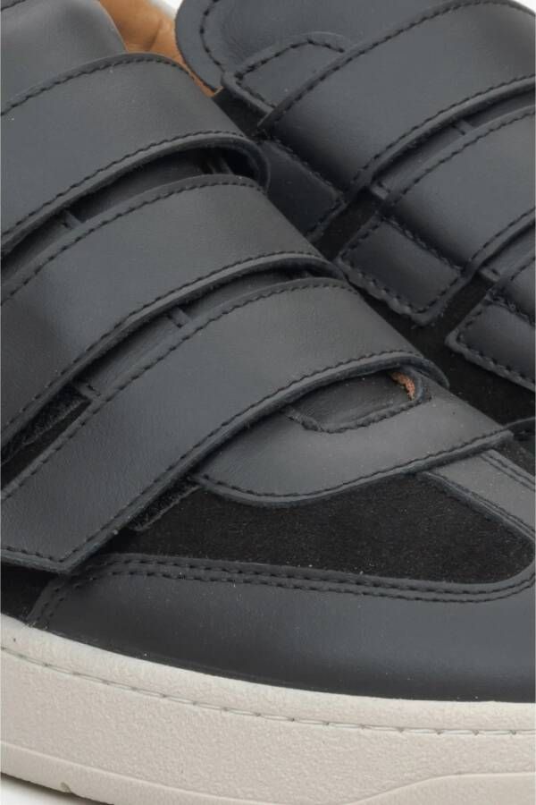 Estro Zwarte Velcro-sneakers voor dames gemaakt van Italiaans echt leer en velours Multicolor Dames