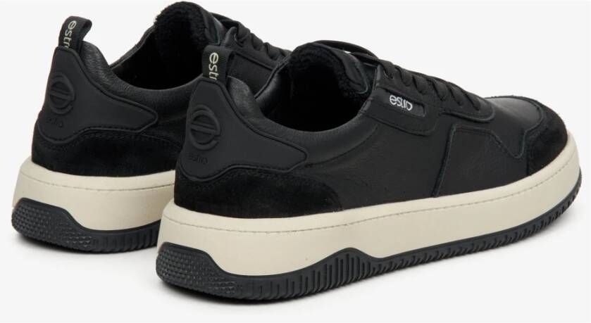 Estro Heren Zwarte Veterschoenen met Lage Top en Flexibele Zool Er00114650 Black Heren