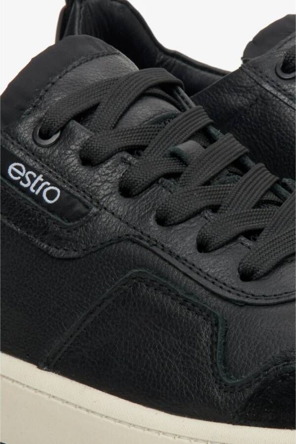 Estro Heren Zwarte Veterschoenen met Lage Top en Flexibele Zool Er00114650 Black Heren