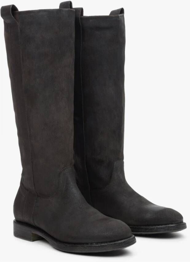 Estro Dames Zwarte Vintage Laarzen gemaakt van Echt Italiaans Leer Er00113598 Black Dames