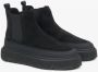 Estro Zwarte winter Chelsea-laarzen voor dames gemaakt van Italiaans echt velours met bont Black Dames - Thumbnail 5