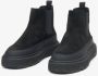 Estro Zwarte winter Chelsea-laarzen voor dames gemaakt van Italiaans echt velours met bont Black Dames - Thumbnail 7