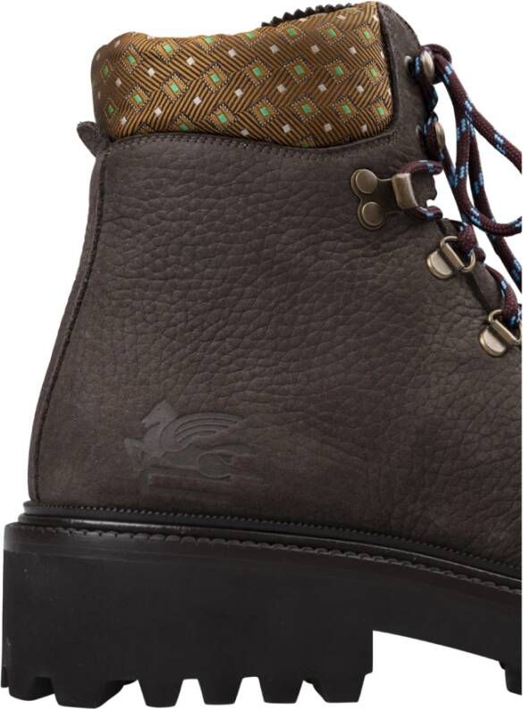 Etro Bruin Leren Veterschoenen