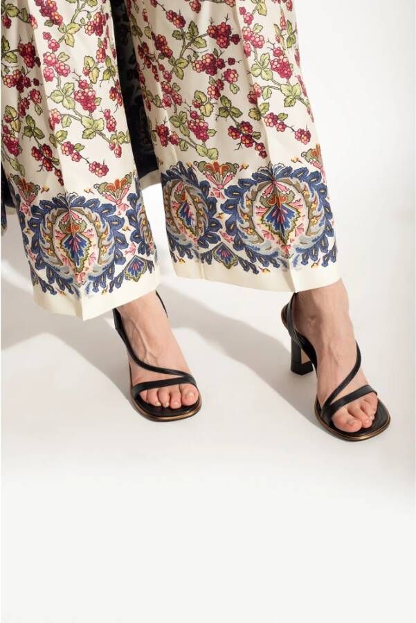 ETRO Sandalen met hak van leer Zwart Dames