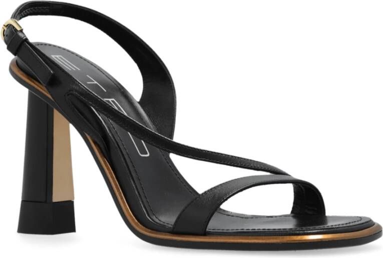 ETRO Sandalen met hak van leer Zwart Dames