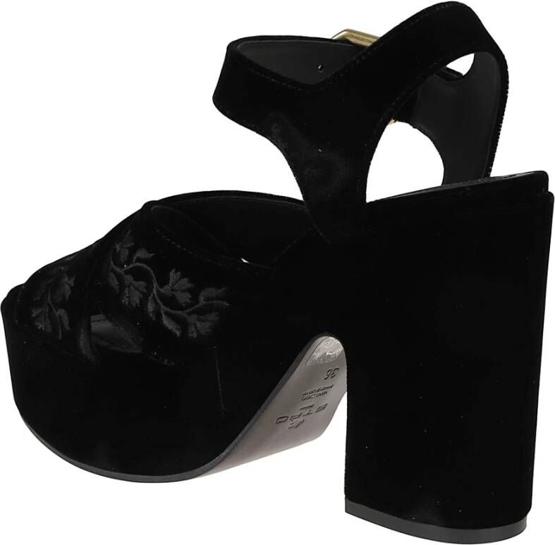 Etro Zwarte Leren Sandalen voor Vrouwen