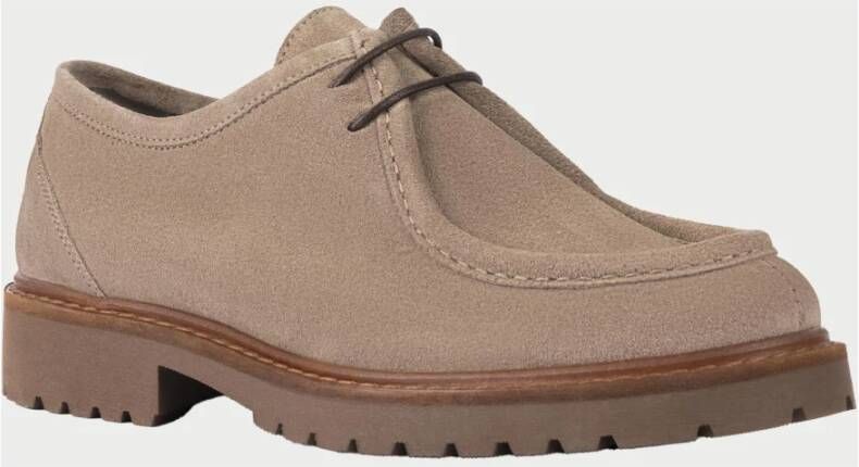 Exton Beige Suède Casual Schoenen Beige Heren