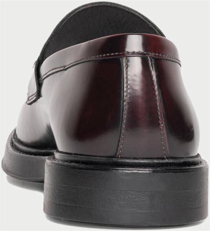Exton Bordeaux Leren Loafers met Gesp