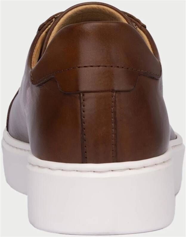 Exton Bruine leren sneaker stijlvolle klasse