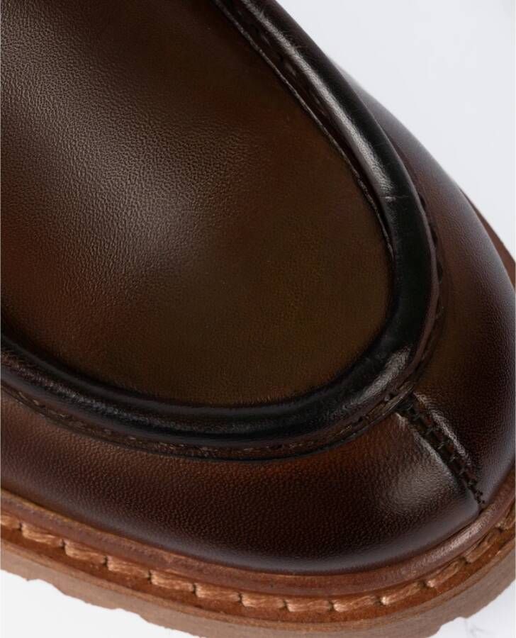 Exton Bruine Leren Veterschoenen