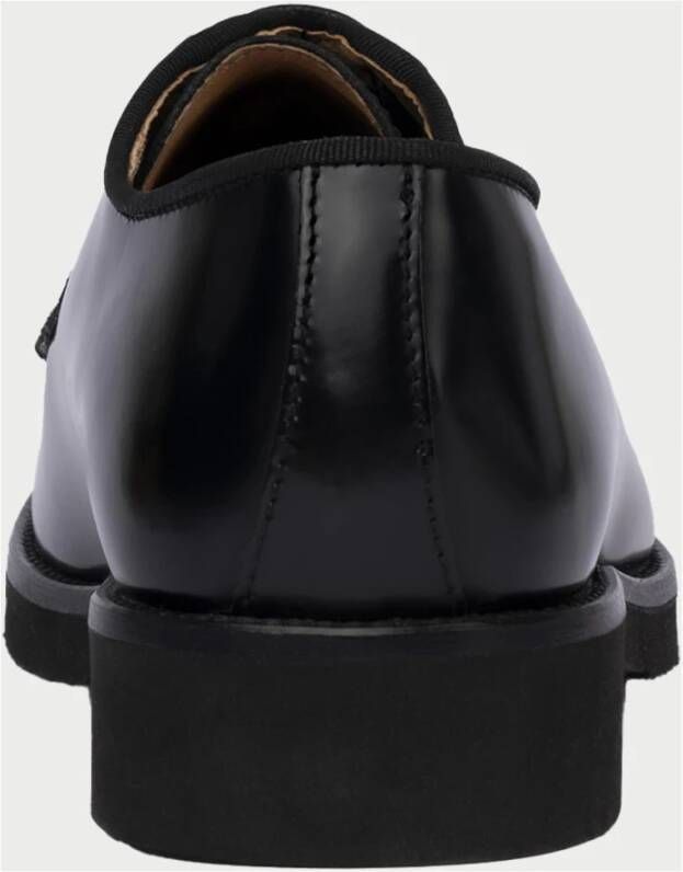 Exton Zwarte Leren Derby Schoenen