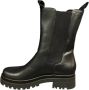 Exton Zwarte leren instap enkellaarzen Black Dames - Thumbnail 2
