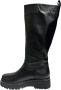 Exton Zwarte leren kuitlaarzen Black Dames - Thumbnail 2